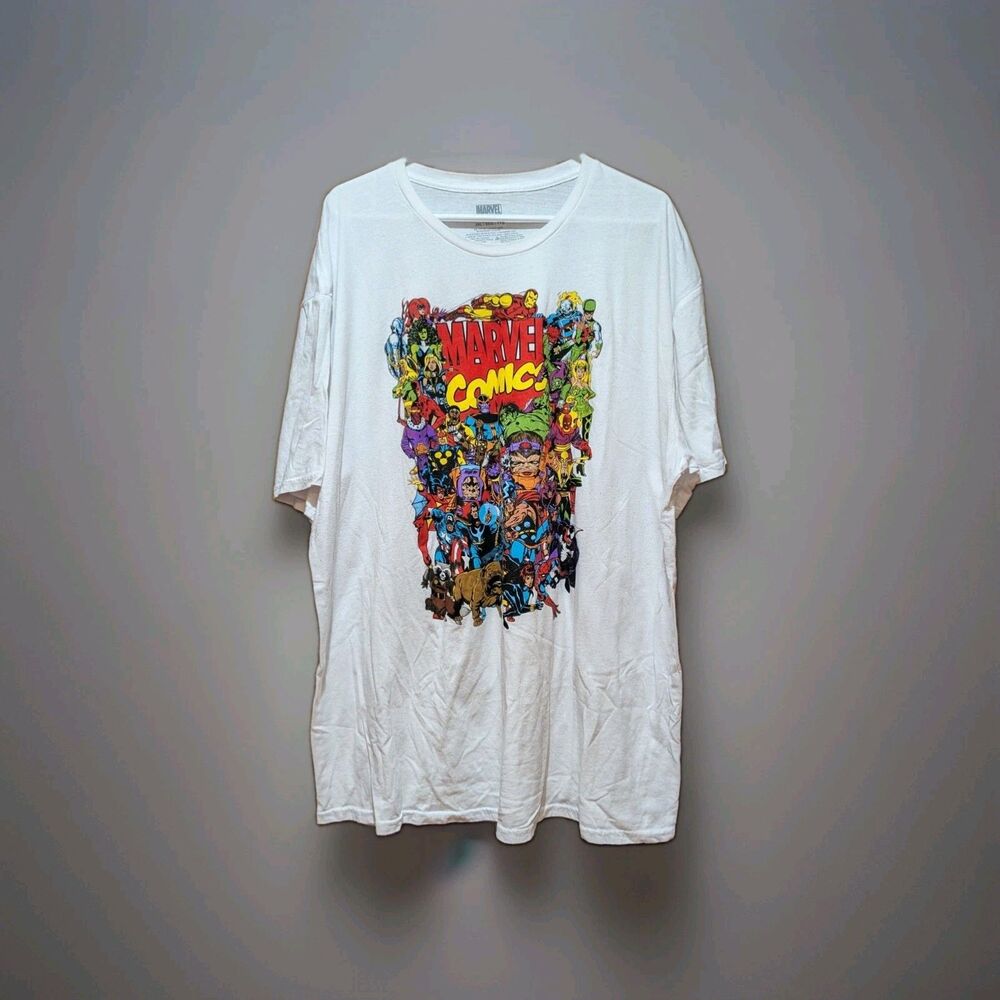 Marvel Comics Graphic T Shirt White Size 2XL Super Heroes